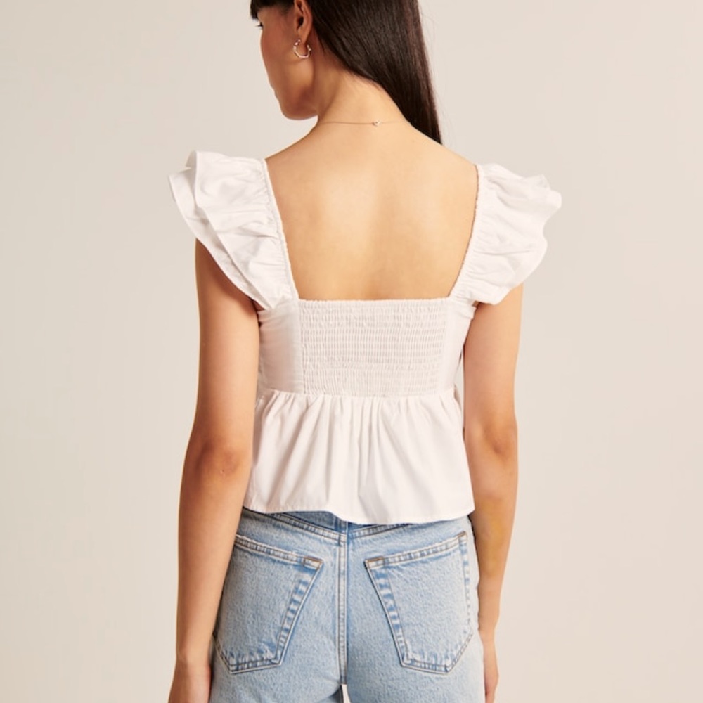 Abercrombie Ruffle Poplin Top - Picture 5 of 7